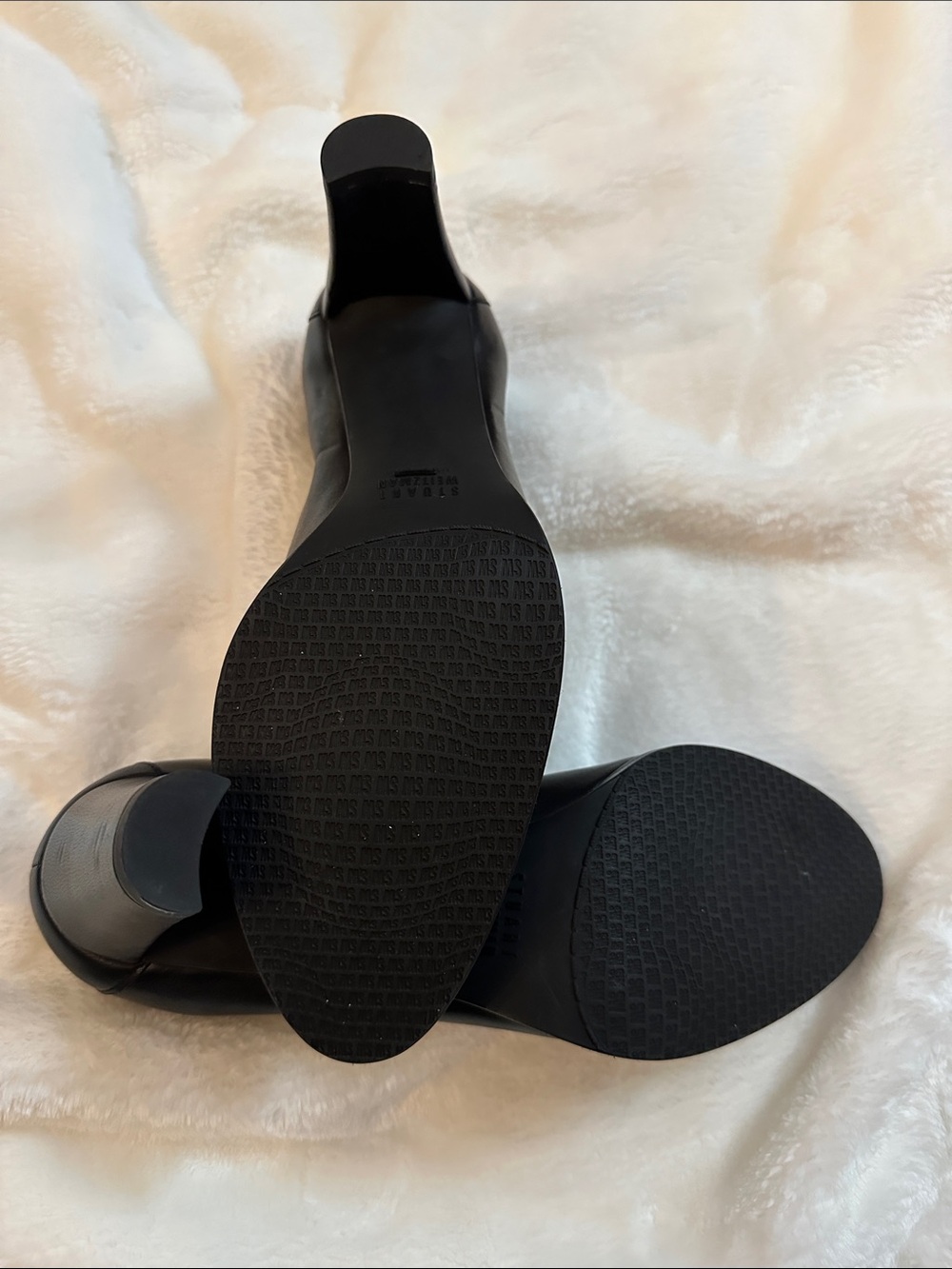 STUART WEITZMAN Leather Classic Ballet Pumps Block Heel Sz9.5 Made in Spain NWOT - Picture 7 of 17